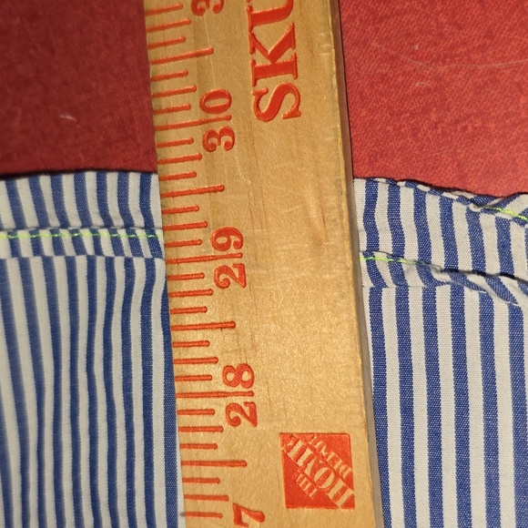 American Eagle Outfitters Blue White Stripe Long Sleeve Button Down Shirt Men - Picture 15 of 15